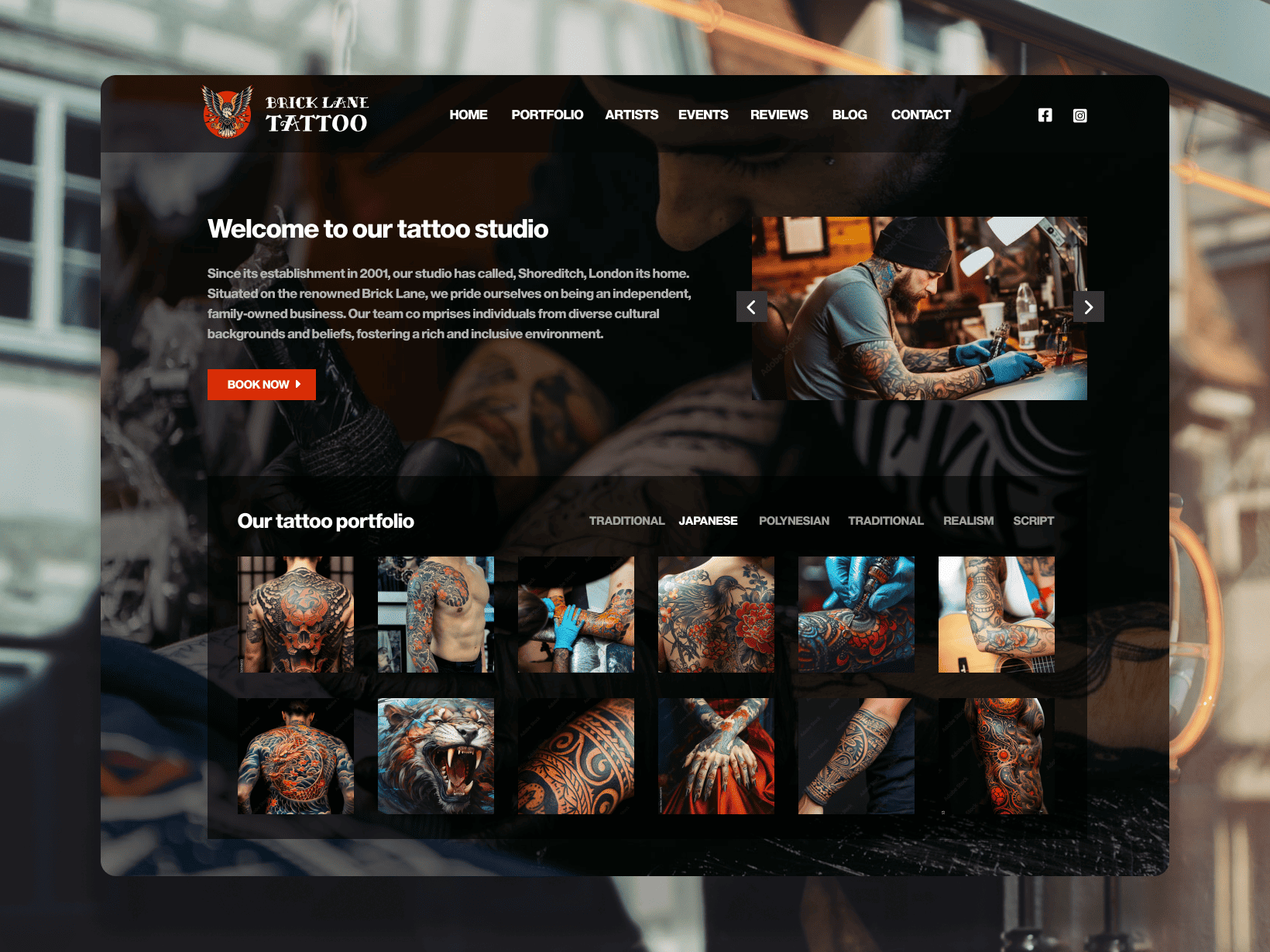 Tattoo Studio PSD Website